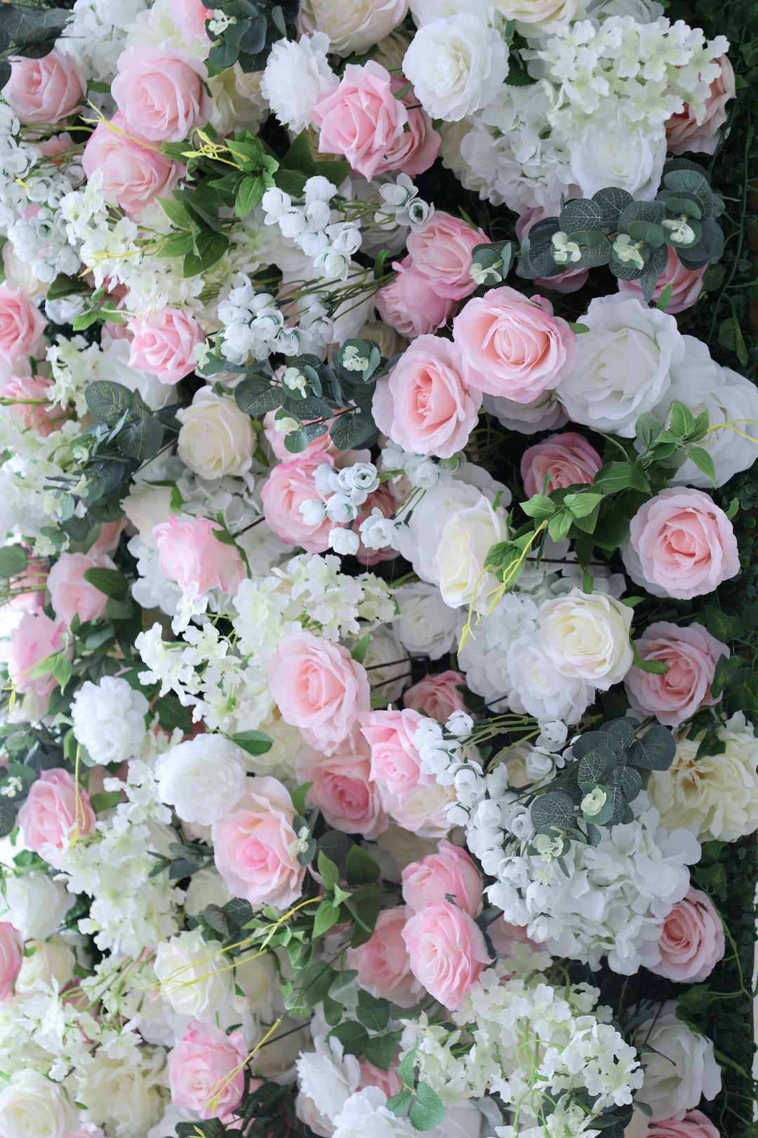 Pink And White Rose, Reed Pampas Grass, Artificial Flower Wall, Wedding Party Backdrop