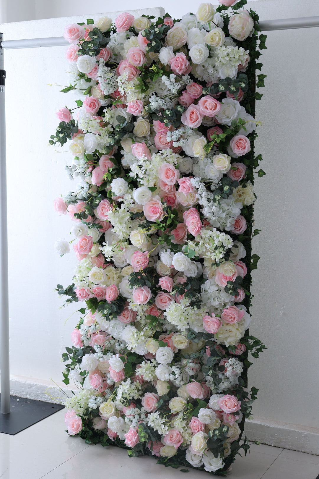 Pink And White Rose, Reed Pampas Grass, Artificial Flower Wall, Wedding Party Backdrop