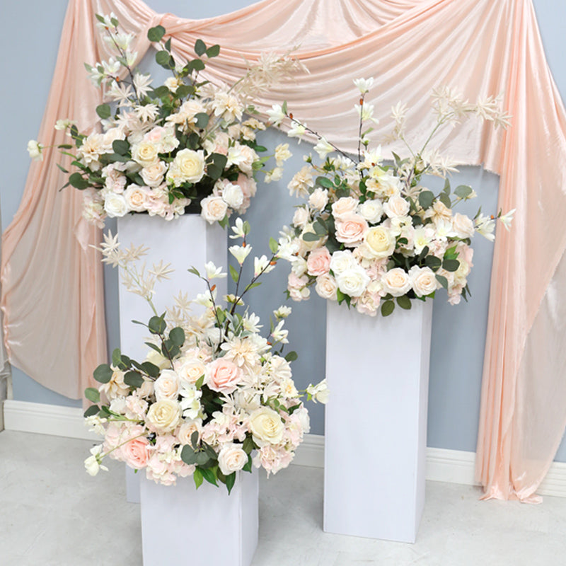 Pink & Beige Wedding Flowers Ball, Pink Artificial Flowers, Diy Wedding Flowers