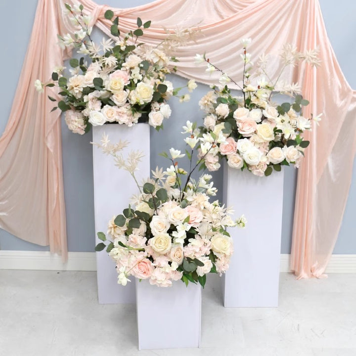 Pink & Beige Wedding Flowers Ball, Pink Artificial Flowers, Diy Wedding Flowers