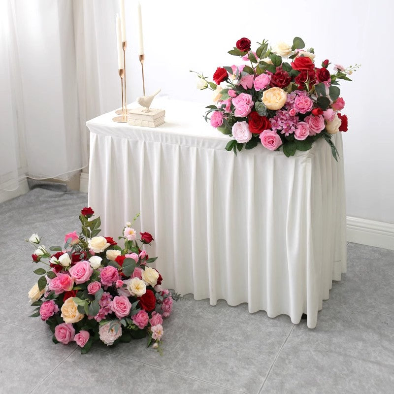 Red & Pink Rose Flowers Ball, Pink Artificial Flowers, Diy Wedding Flowers