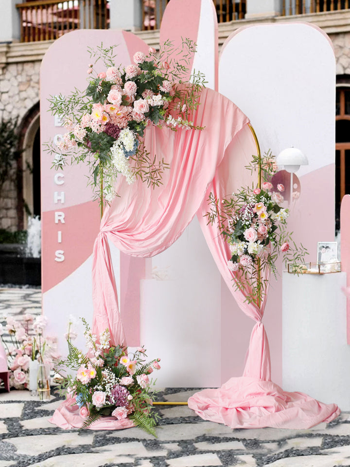 Pink Wedding Arch Flowers, Pink Artificial Flowers, Diy Wedding Flowers