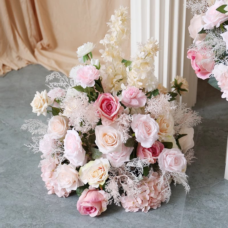 Pink & Beige Flowers Ball, Pink Artificial Flowers, Diy Wedding Flowers