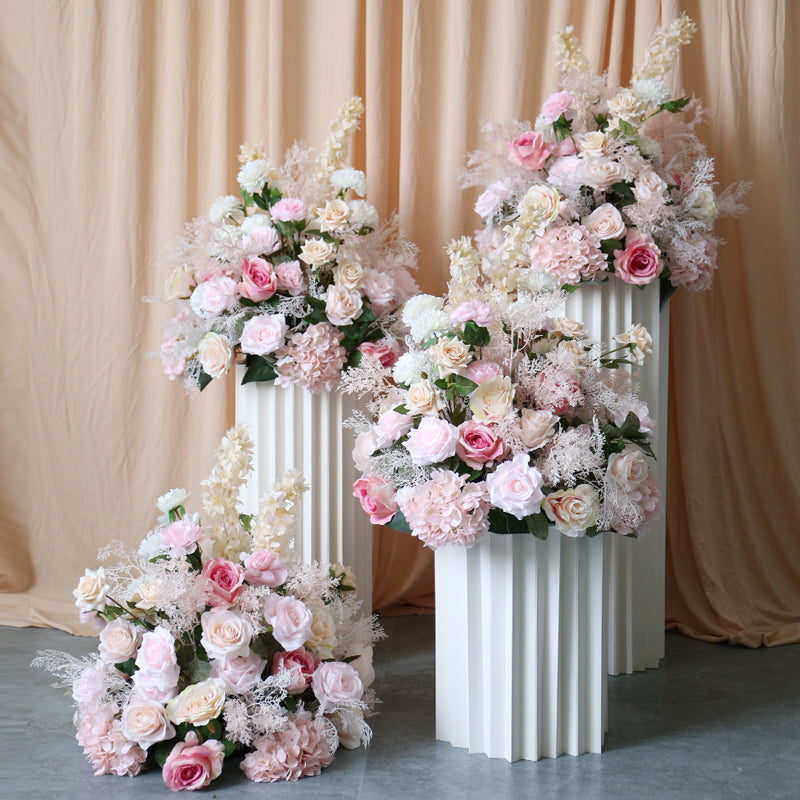 Pink & Beige Flowers Ball, Pink Artificial Flowers, Diy Wedding Flowers