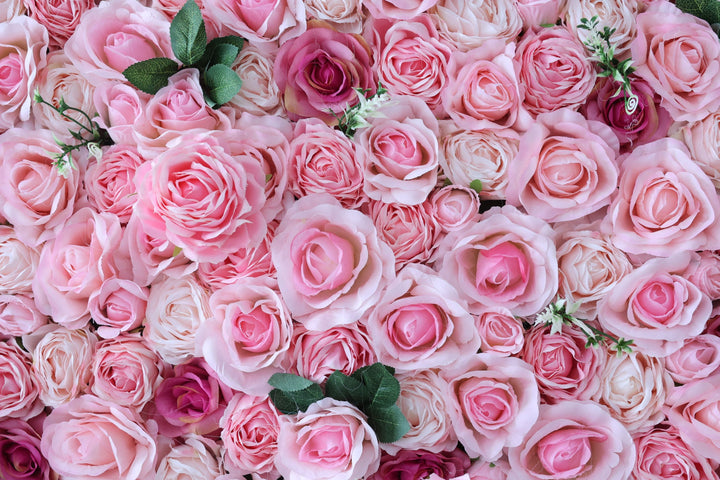 Pink And Rose Roses, Artificial Flower Wall, Wedding Party Backdrop