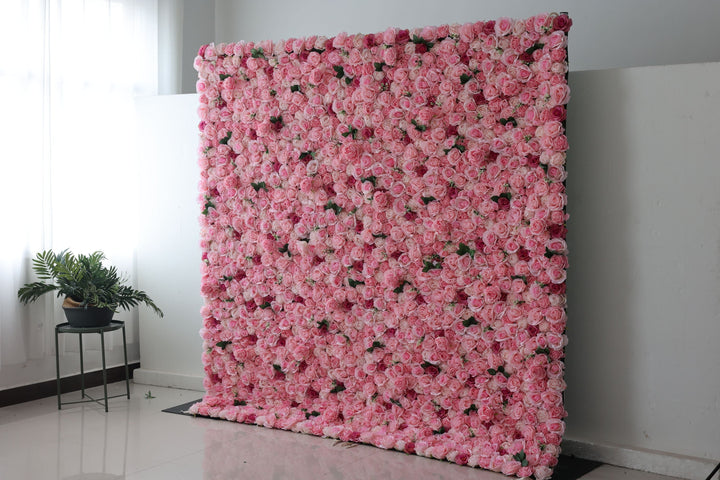 Pink And Rose Roses, Artificial Flower Wall, Wedding Party Backdrop