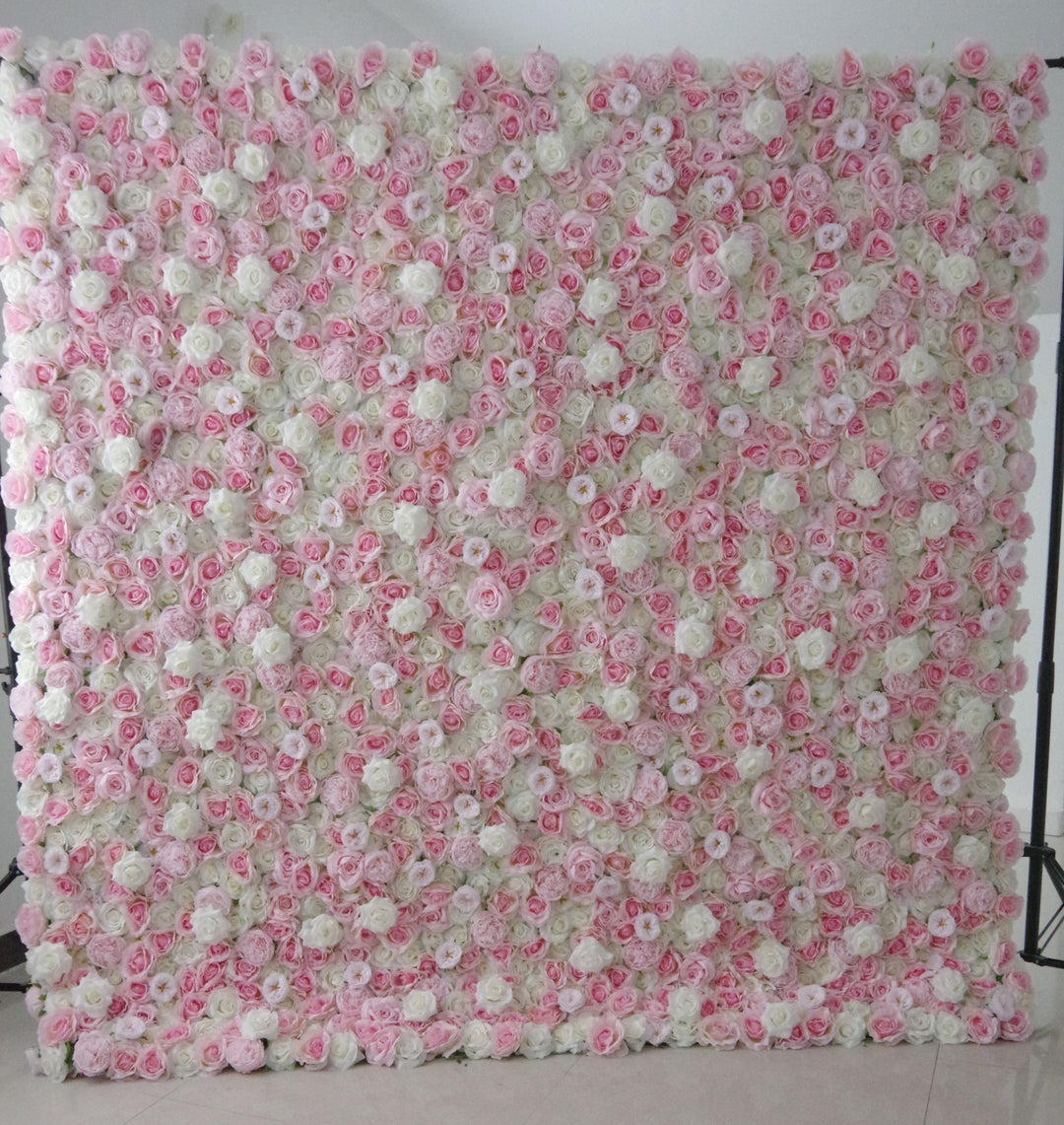 Pink And White Roses, Artificial Flower Wall, Wedding Party Backdrop