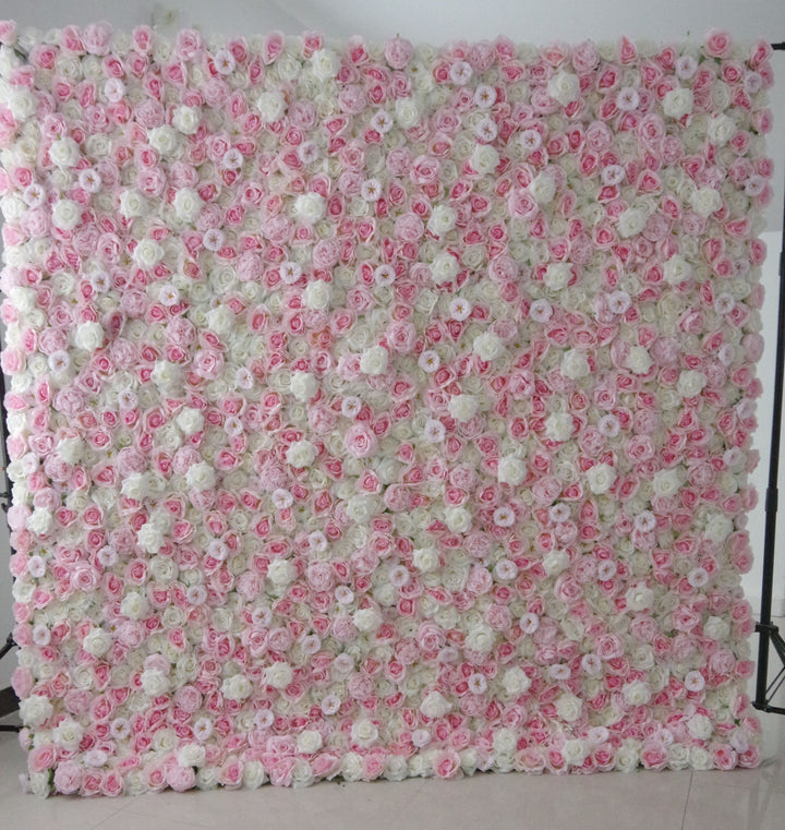 Pink And White Roses, Artificial Flower Wall, Wedding Party Backdrop