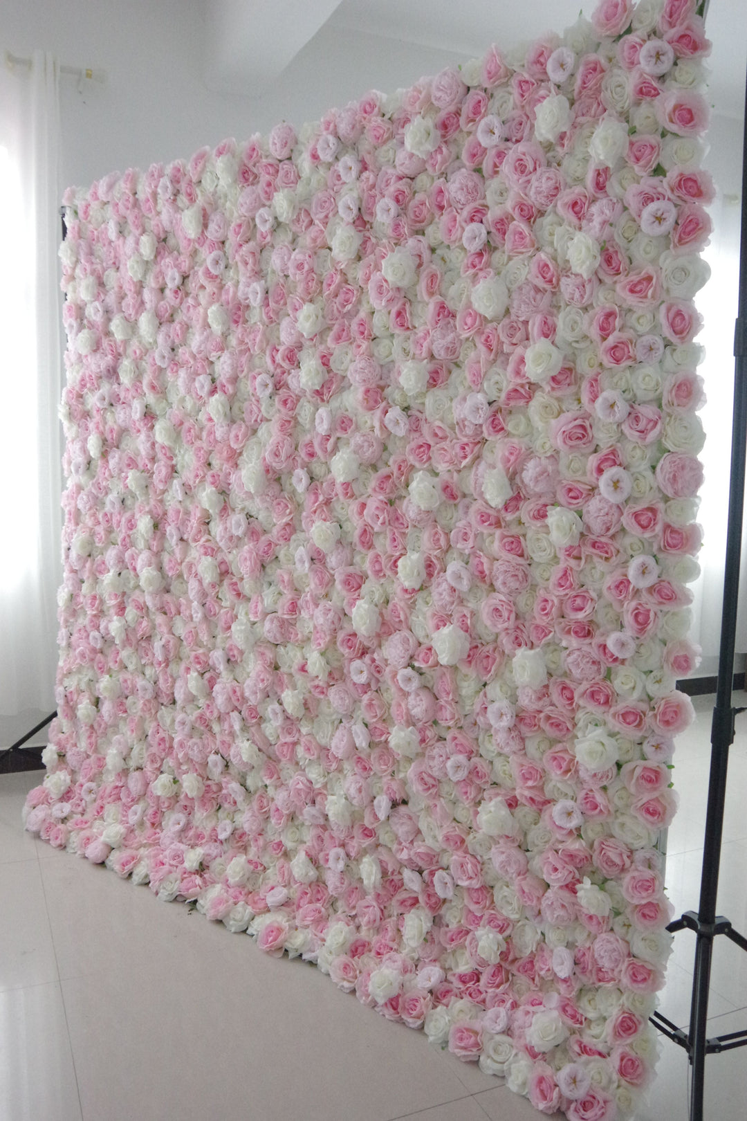 Pink And White Roses, Artificial Flower Wall, Wedding Party Backdrop