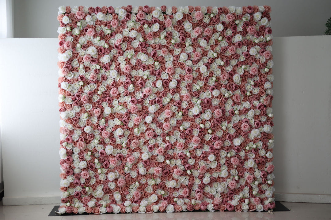 Pink And White Roses, Artificial Flower Wall, Wedding Party Backdrop