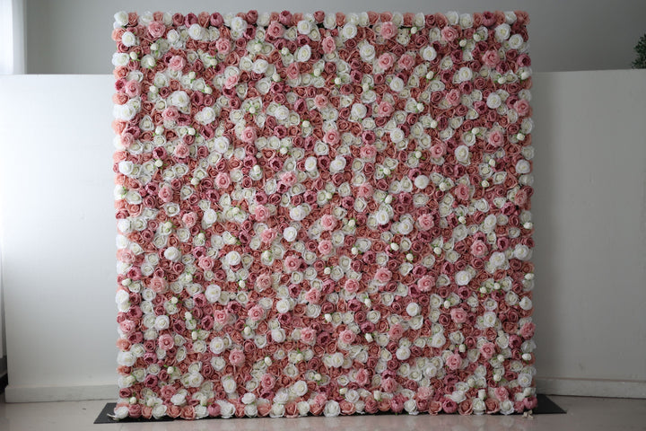 Pink And White Roses, Artificial Flower Wall, Wedding Party Backdrop