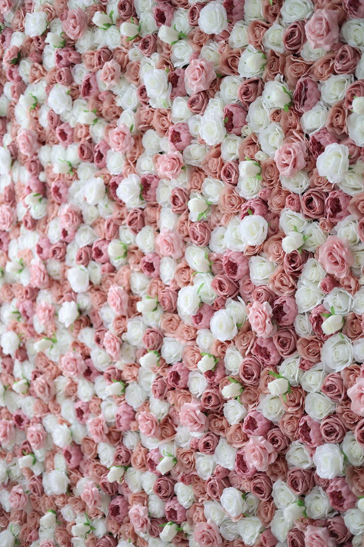 Pink And White Roses, Artificial Flower Wall, Wedding Party Backdrop