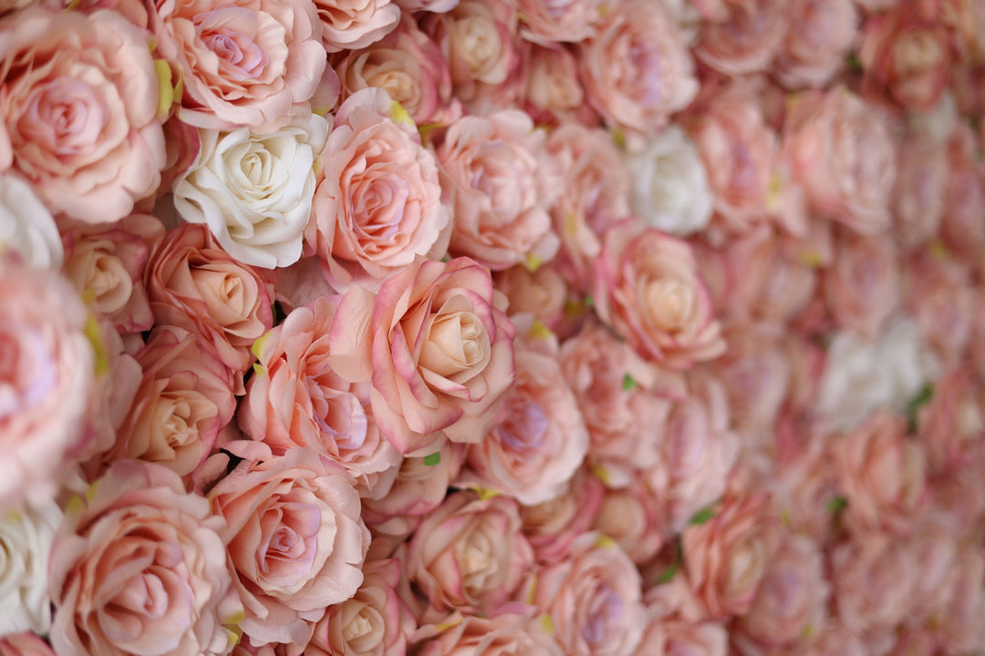 Pink And White Roses, Artificial Flower Wall, Wedding Party Backdrop