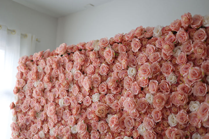 Pink And White Roses, Artificial Flower Wall, Wedding Party Backdrop