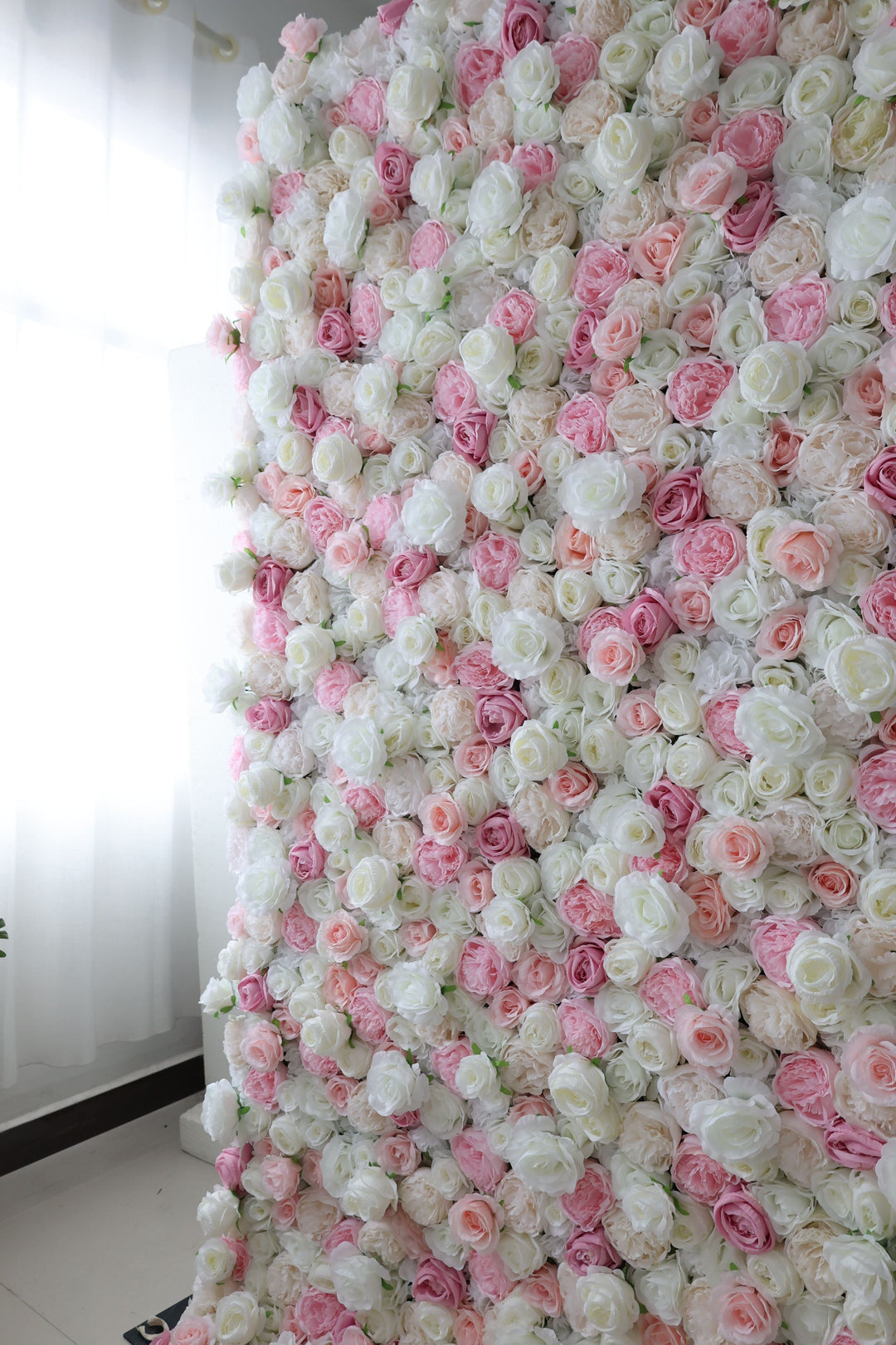 Pink And White Roses And Peonies, Artificial Flower Wall, Wedding Party Backdrop