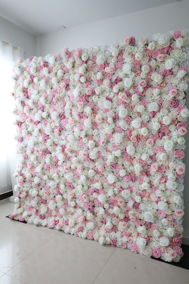 Pink And White Roses And Peonies, Artificial Flower Wall, Wedding Party Backdrop