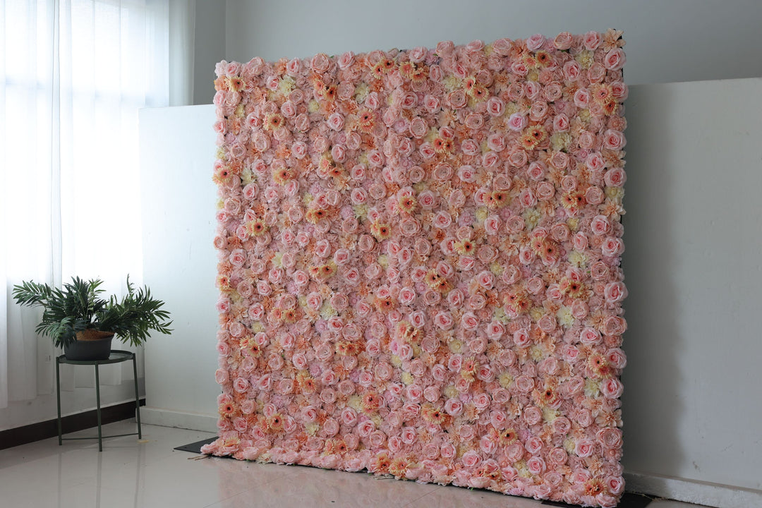 Pink Roses And Chrysanthemums And Peonies And Dahlias, Artificial Flower Wall Backdrop