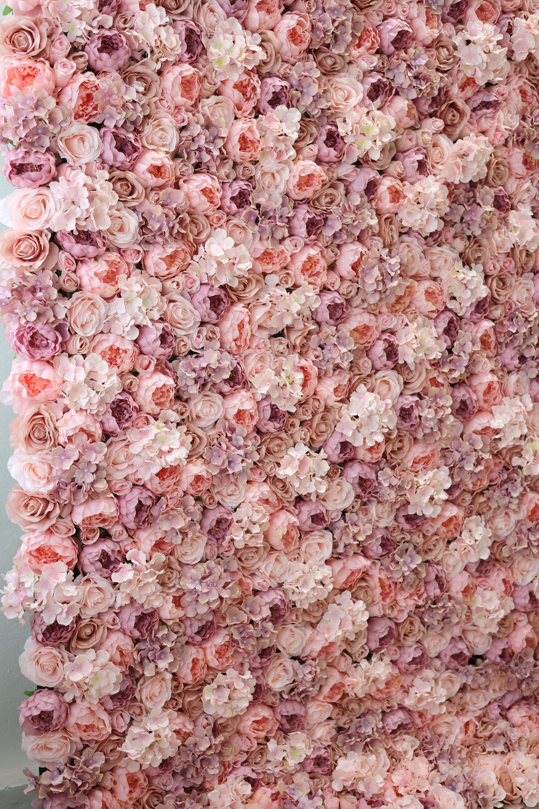 Pink Roses And Hydrangeas, Artificial Flower Wall, Wedding Party Backdrop