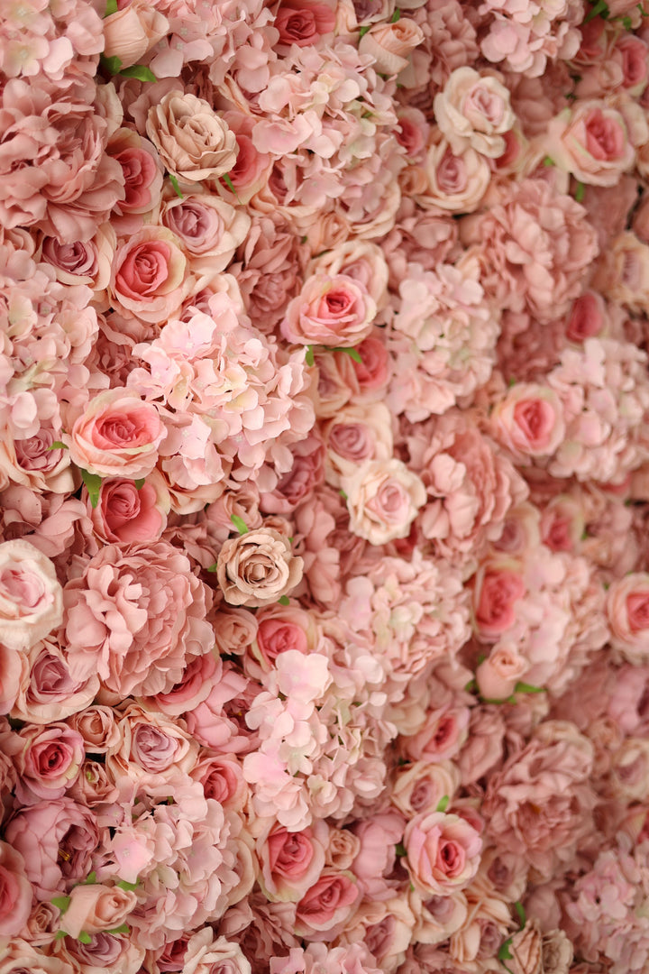 Pink Roses And Hydrangeas, Artificial Flower Wall, Wedding Party Backdrop