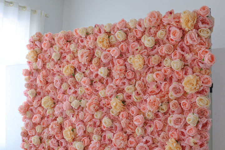 Pink Roses And Peonies, Artificial Flower Wall, Wedding Party Backdrop