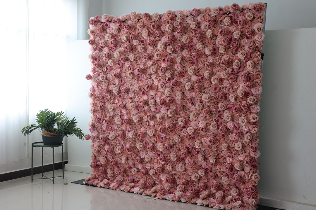 Pink Roses And Peonies, Artificial Flower Wall, Wedding Party Backdrop