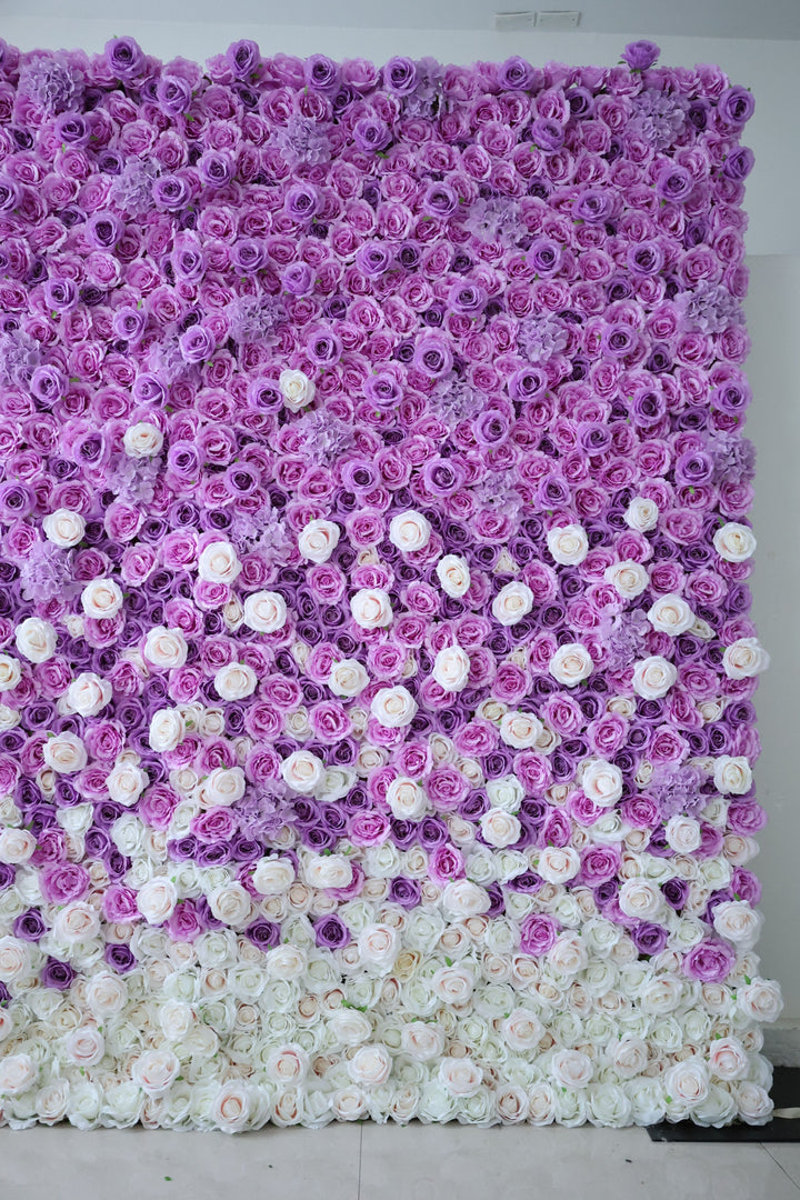 Purple Rose Gradient, Reed Pampas Grass, Artificial Flower Wall, Wedding Party Backdrop