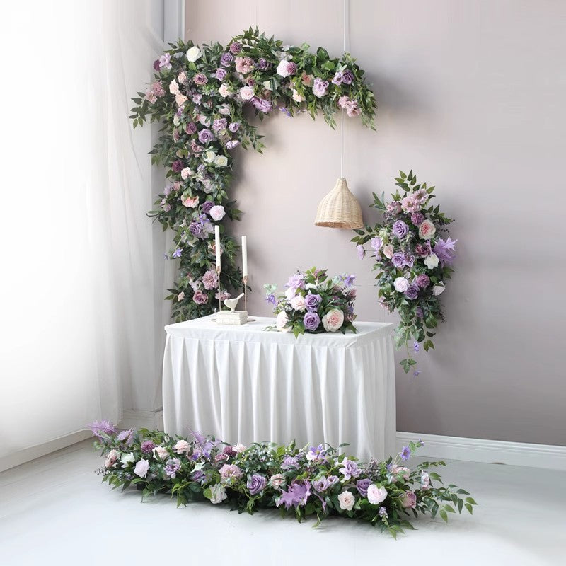 Purple Forest Wedding Style, Purple Artificial Wedding Arch Flowers, Diy Wedding Flowers