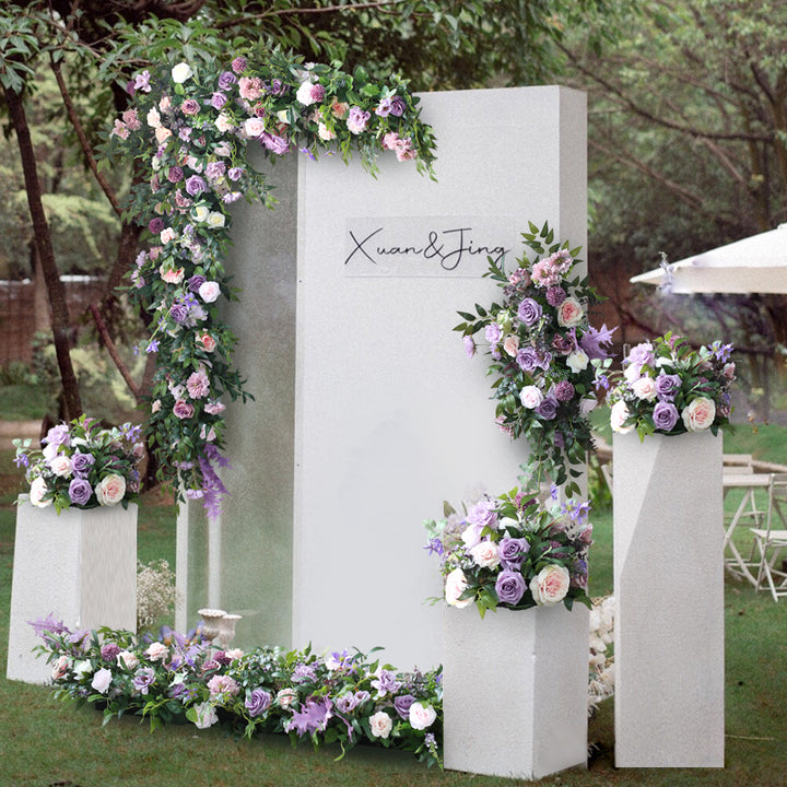 Purple Forest Wedding Style, Purple Artificial Wedding Arch Flowers, Diy Wedding Flowers