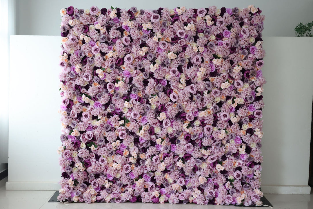 Purple Roses And Hydrangeas And Peonies, Artificial Flower Wall, Wedding Party Backdrop