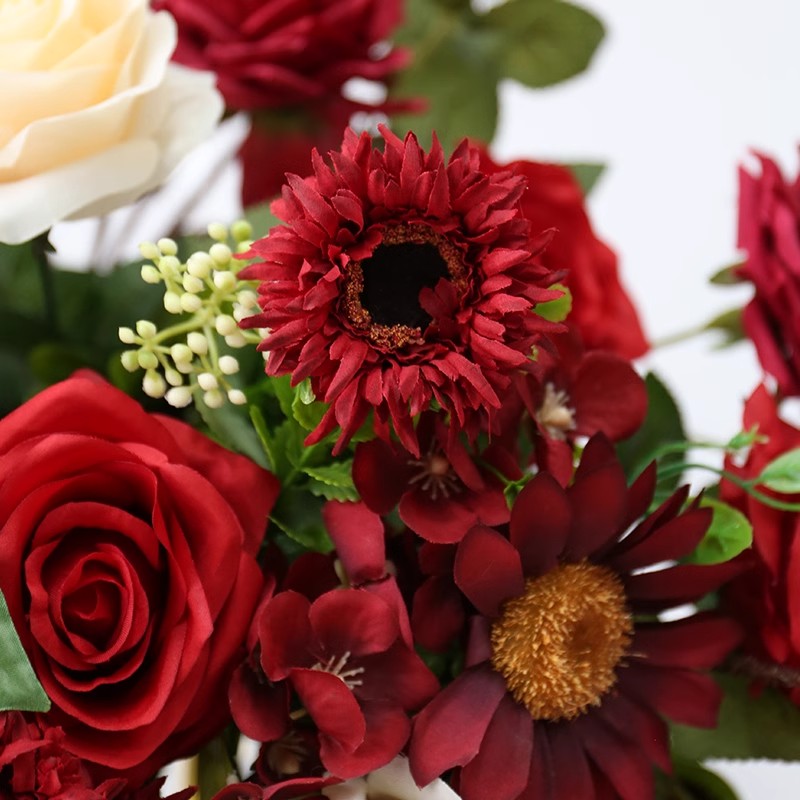 Red Rose Wedding Flowers Decoration, Red Artificial Flowers, Diy Wedding Flowers