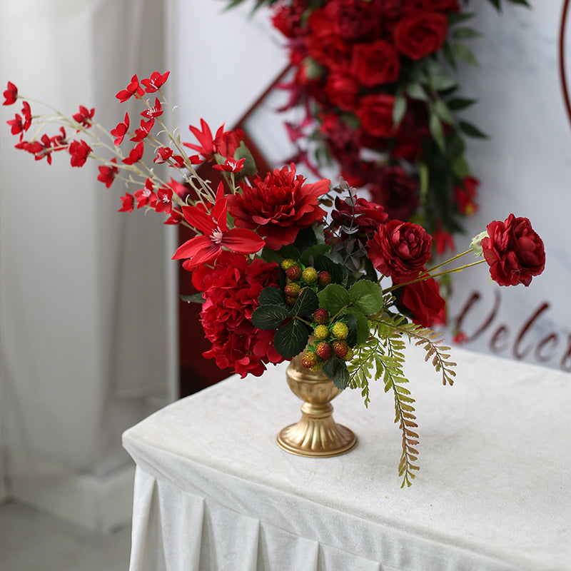 Red Rose Wedding Flowers, Red Artificial Flowers, Diy Wedding Flowers