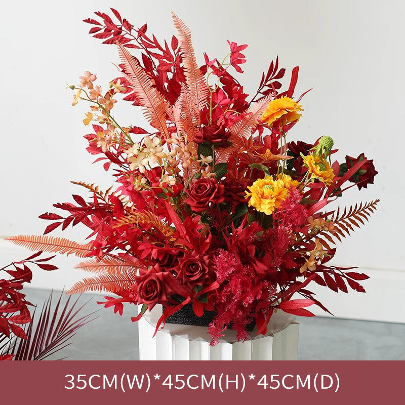 Party & Wedding Flowers Arrangement, Red Artificial Flowers, Diy Wedding Flowers