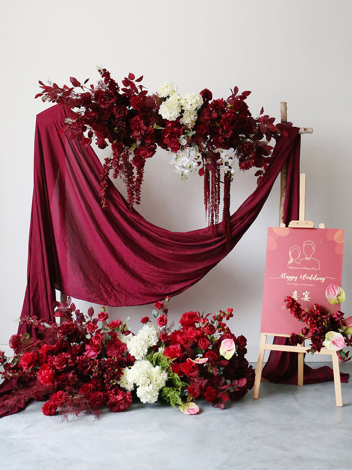 Dark Red Wedding Flowers, Red Artificial Flowers, Diy Wedding Flowers