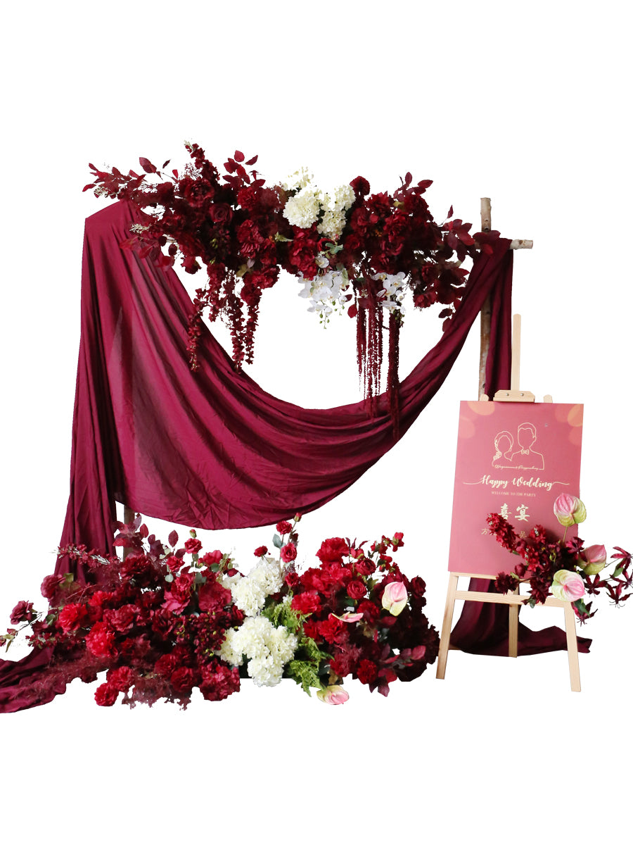 Dark Red Wedding Flowers, Red Artificial Flowers, Diy Wedding Flowers