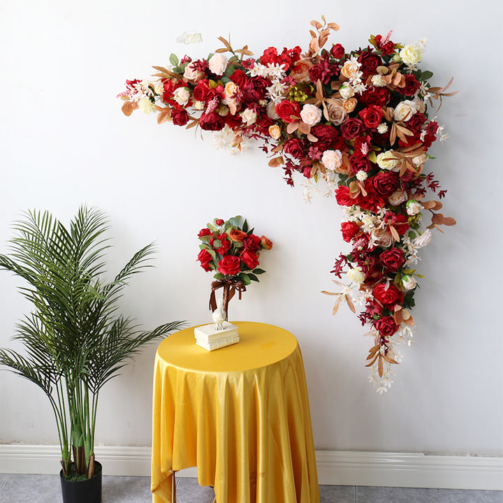 Red Wedding Arch Flowers, Red Artificial Flowers, Diy Wedding Flowers