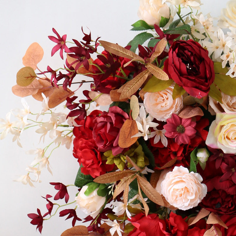 Red Wedding Arch Flowers, Red Artificial Flowers, Diy Wedding Flowers