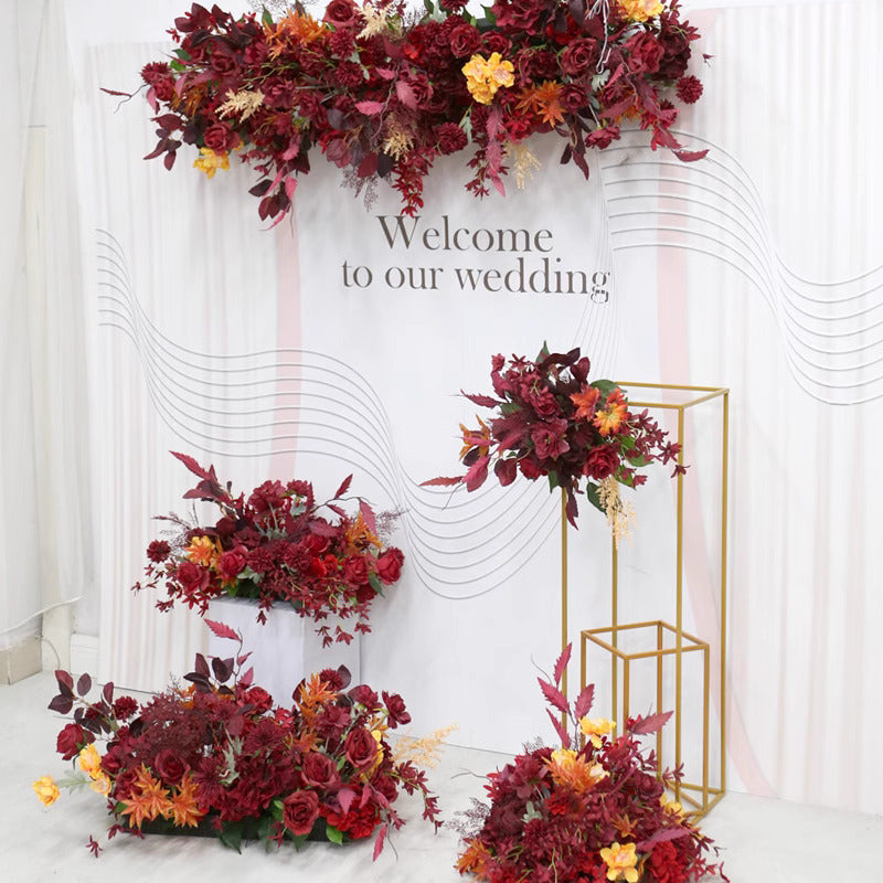 Vintage Red Wedding Style, Red Artificial Flowers, Diy Wedding Flowers