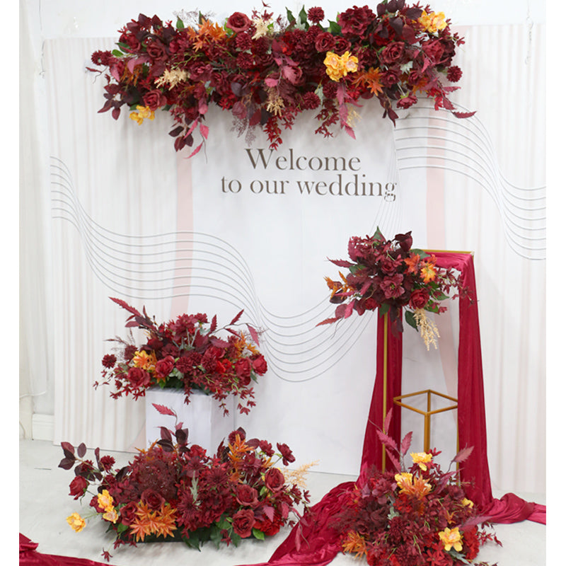 Vintage Red Wedding Style, Red Artificial Flowers, Diy Wedding Flowers