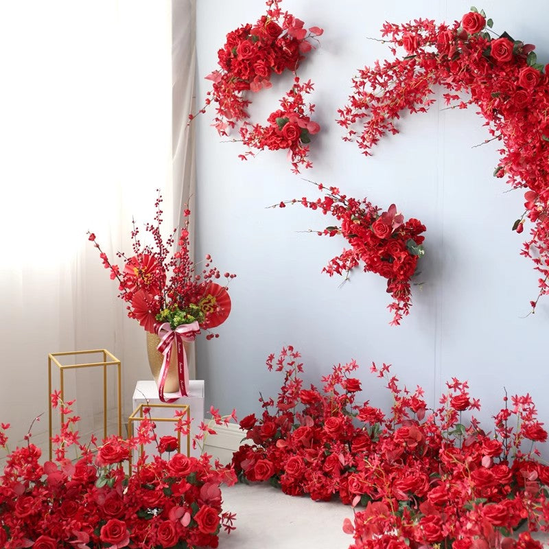 Red Wedding Flowers, Red Artificial Flowers, Diy Wedding Flowers