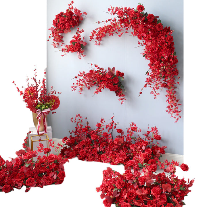 Red Wedding Flowers, Red Artificial Flowers, Diy Wedding Flowers