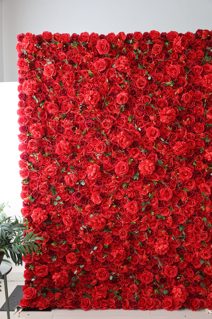 Red Roses, Artificial Flower Wall, Wedding Party Backdrop