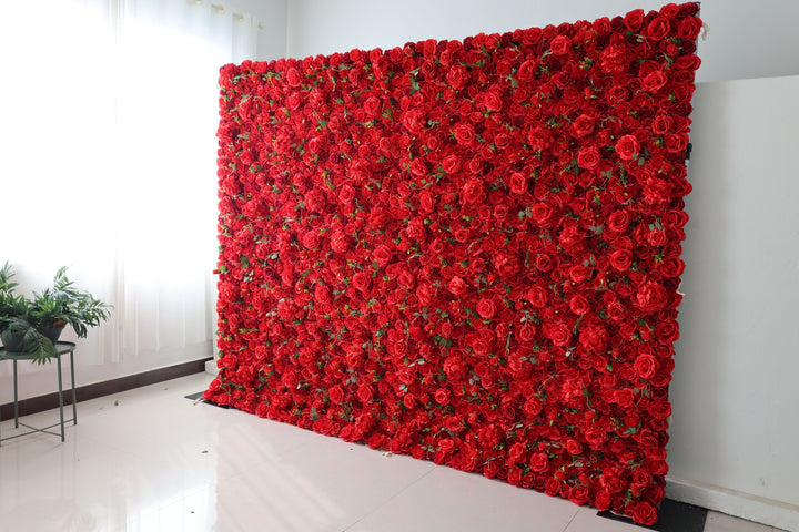 Red Roses, Artificial Flower Wall, Wedding Party Backdrop