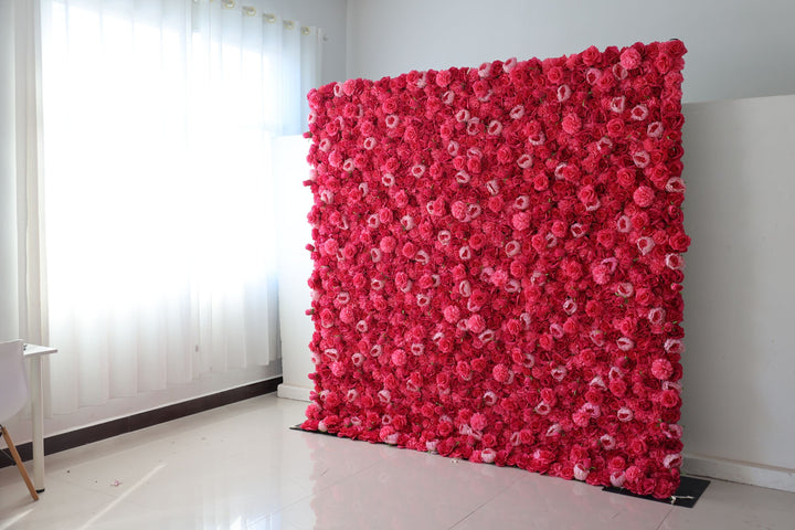 Red Roses And Pink Peonies, Artificial Flower Wall, Wedding Party Backdrop