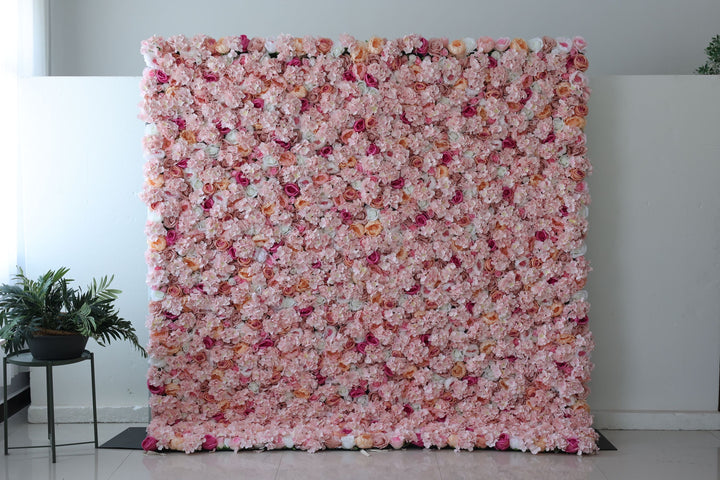 Rose And Pink Roses And Pink Hydrangeas, Artificial Flower Wall, Wedding Party Backdrop