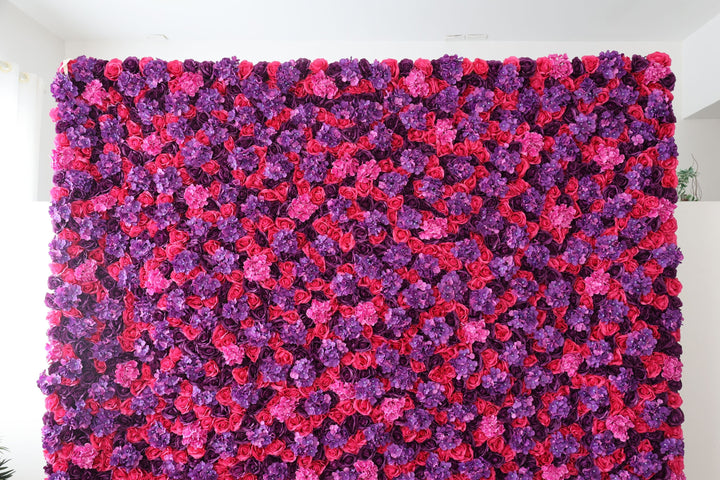 Roses And Hydrangeas And Purple Hydrangeas, Artificial Flower Wall Backdrop