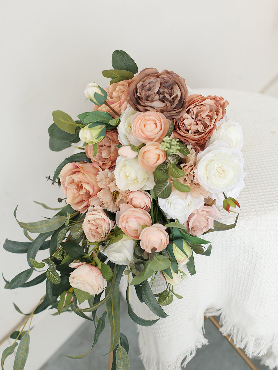 Retro Rose Wedding Bridal Bouquet Flowers, Diy Artificial Wedding Flowers