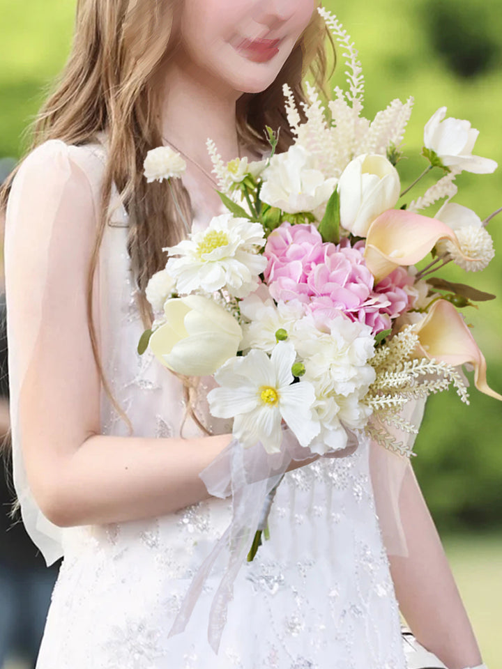 Tulip Wedding Bridal Bouquet Flowers, Diy Artificial Wedding Flowers