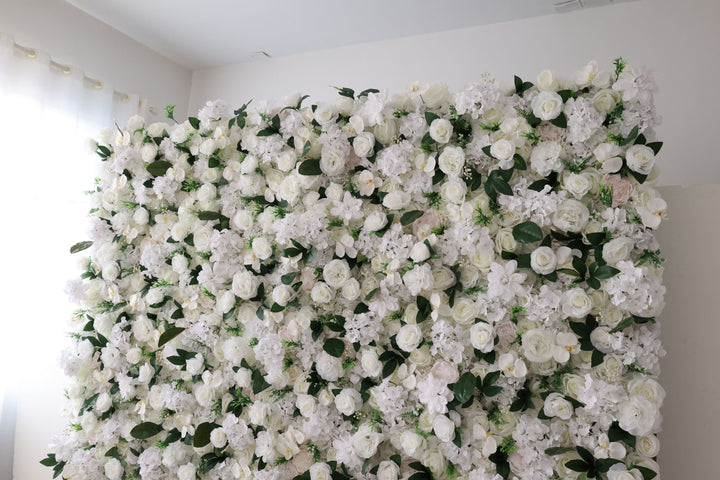 White Rose, Reed Pampas Grass, Artificial Flower Wall, Wedding Party Backdrop