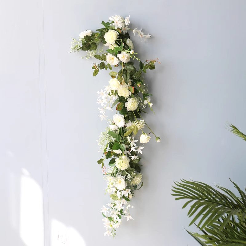 White & Green Flowers Vines, White Artificial Flowers, Diy Wedding Flowers