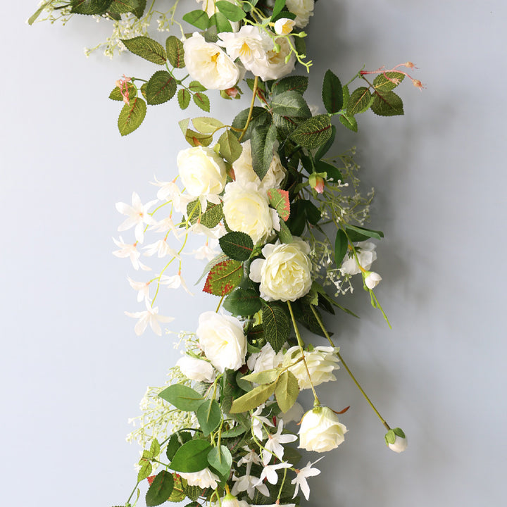 White & Green Flowers Vines, White Artificial Flowers, Diy Wedding Flowers